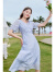 百图betu女装夏季新款连衣裙法式复古收腰短袖V领连衣裙女2306T60 紫色 XS
