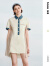 bosie夏季新款连衣裙女格纹不规则拼接撞色翻领衬衫裙 米色 S