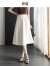 欧莎（OSA）夏季轻薄伞裙高腰白色a字半身裙女士新款显瘦裙子法式鱼尾裙 白色 L