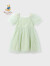 Classic Teddy精典泰迪女童短袖连衣裙儿童公主裙宝宝薄款网纱仙女裙 绿色 120 