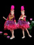 韵优利（yunyouli）六一儿童新疆舞蹈演出服女童幼儿园舞蹈维吾尔族服装哈萨克族回族 红色连衣裙 尚红 帽子 100 建议20-30斤