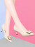 Cupald牛皮单鞋女2024夏季新款女鞋子细跟高跟鞋皮鞋女中跟妈妈鞋工作鞋 米色（标准尺码） 34
