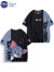 NASA GISS2024新款短袖t恤男女生猫和老鼠联名大码宽松潮牌情侣装夏季半袖 M落肩108黑色 S