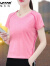 啄木鸟速干衣短袖t恤女夏季宽松休闲冰丝体恤女式圆领上衣薄 粉色 M 建议80-95斤