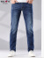 增致牛仔（ZENGZHI）男装牛仔裤 柔软舒适弹力直筒中腰长裤 蓝色 29码