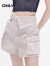 ONLY2024夏季新款设计感复古做旧印花工装短裤休闲裤女124215005 C17 沙灰紫 155/60A/XS