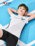 特步（XTEP）儿童童装男童夏季跑步运动百搭短T 珍珠白 140cm