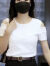歌温妮广州十三行短袖女2024夏季新款潮流遮肉显瘦短袖T恤牛仔半身裙套 单件黑色上衣 S 80-95斤