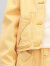播（broadcute）秋新款男女童牛仔夹克插肩袖衬衫领单排扣全棉外套 Y70苔藓黄 110cm