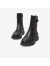 Bata切尔西靴女冬商场新款英伦风牛皮通勤软底时装靴AV564DZ2 黑色-单里 36