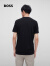 BOSS 男士系列主题艺术图案棉质平纹针织布T恤 001-黑色 EU:XXL