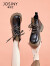 卓诗尼马丁靴女2023年冬季新款复古春秋单靴子英伦风女靴厚底加绒短靴女 黑色（薄绒） 34