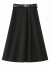 范思蓝恩22FS4232气质高腰A字伞裙女冬季新款显瘦倒褶半身裙 黑色 XS