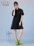 爱居兔夏季新款廓形时尚运动风短袖连衣裙EQLBJ2N061A 黑色62 155/80A/S