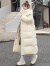 鸭鸭（YAYA）羽绒服女冬季新款连帽情侣装长款过膝户外防寒羽绒服外套潮 米白 M