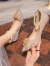 百丽伊人（BIIR）主婚纱秀禾两穿新娘高跟鞋女中低跟2024香槟色婚鞋单鞋 3cm 香槟色细跟 34