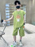 迈兜熊（MAIDOUXIONG）儿童装男童夏装背心套装2024新款中大童夏季男孩夏款运动速干帅气 牛油果绿 120