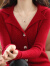 SNOWTREE2023年春秋新款针织开衫女士韩版显瘦打底毛衣外套气质上衣外搭 粉红色 S