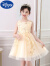 迪士尼（Disney）女童公主裙夏季花童礼服婚礼小女孩主持人六一钢琴演奏儿童连衣裙 白色 礼服 120cm 建议体重30-40斤