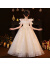 布恋猫公主裙女童礼服花童婚礼小女孩洋气蓬蓬纱3-12岁女童主持生日钢琴 香槟色 150cm