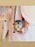 酷奇袋鼠（KUQIDAISHU）包包源头帆布刺绣小熊手机包大容量小包包女包斜挎包小包女 棕色