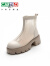 卡帝乐鳄鱼（CARTELO）白色马丁靴女夏季薄款2024年新款厚底网面镂空凉鞋透气真皮短靴子 黑色 34