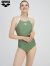 阿瑞娜（arena）2023女士连体泳衣专业运动训练三角抗氯泳装遮肚显瘦 橄榄绿色（OLV） L(165/85)