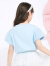 巴拉巴拉儿童短袖女童t恤夏装中大童拼接网纱袖上衣 清爽冰蓝-网纱飞袖80901 120cm