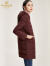 乔万尼羽绒服女冬季新款时尚欧洲站羽绒女中长款直筒型外套 深石榴红 S