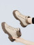 Cupald牛皮马丁靴女2024春季新款女鞋子女靴子粗跟短靴皮鞋皮靴马丁鞋女 奶茶色/不加绒  （标准尺码） 38