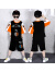 布恋猫男童t恤短袖套装夏季中大童3-15岁宽松洋气男孩云朵运动服两件套 黑色 110cm