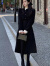 艾柔丹针织连衣裙女秋冬季新款女装名法式赫本风气质名媛两件套套装裙子 黑色 M