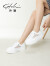 沙驰（SATCHI）女鞋网纱透气厚底增高小白鞋女2024年春夏新款可踩跟休闲板鞋 白色(L258022F030) 单层 35