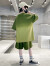 迪士尼（Disney）男童夏装套装时尚夏季中大儿童装春秋男孩网红时髦短袖运动帅气潮 绿色 160(适合身高150CM)