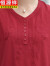 恒源祥中老年夏装女装妈妈t恤妇女短袖上衣洋气衣服女刺绣气质小衫 2013两粒扣粉色 XL(90108斤)