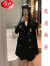 浪莎（LangSha）黑色西装外套女2024春新款韩版设计感英伦风修身显瘦小西服上衣 金色徽章优质面料 S8090斤