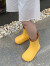 细细条（XIXITIAO）韩版时尚拼色水鞋雨鞋女夏季户外休闲防滑防水亲子雨靴ins 姜黄色 26-27（内长约17.5cm）