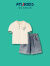 FNJ KIDS童装女童夏季套装洋气中大童时髦夏装短袖薄款宝宝两件套 米白色 140cm（建议身高130-140cm）