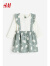 H&M童装女婴套装2件式夏季柠檬印花棉质背带儿童节套装1179851 浅绿色/柠檬 80/48