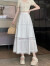 莫代尔法式半身裙女2024夏款新款镂空蕾丝拼接花边设计高腰显瘦蛋糕长裙 白色 S