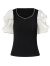 拉珂蒂（La Koradior）商场同款黑白撞色t恤女夏季短袖新款上衣修身通勤小衫 黑色 S