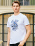 威杰思（VJC）2024年夏季新款男装短袖T恤花卉时尚休闲运动男士上衣B23CA1011 白色 S/46