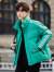 凡迪时尚（FANDISS）轻薄羽绒服男短款冬季2023新款韩版潮流时尚三条杠白鸭绒立领外套 绿色 M