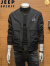 吉普（JEEP）欧洲站棒球领外套男士飞行员上衣新款春秋季潮流休闲工装夹克男装 黑色 M