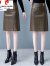 皮尔卡丹春春季新款2023年半身裙女皮裙中长款高臀裙韩版显瘦字裙 黑色0033 S_95斤以下