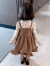 mlgt kids童装女童连衣裙2024秋季儿童新款时髦套装可爱洋气公主裙潮 驼色 80cm