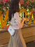 宏资琦连衣裙2023夏季新款气质穿搭小个子高级感仙女神范半身裙子两件装 杏色上衣+半身裙 S
