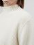 珍贝秋冬新款女装半高领亮片羊绒衫女简约时尚针织衫厚款31012 白色亮片GC XL/(110码)