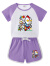 迪士尼儿童夏季套装2024新款男童夏装卡通女宝宝短袖t恤短裤时尚两件套 紫色两件套 90