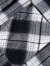堡狮龙bossini女款秋季新品简约时髦黑白格纹休闲翻领长袖衬衫 6000黑/白 XL